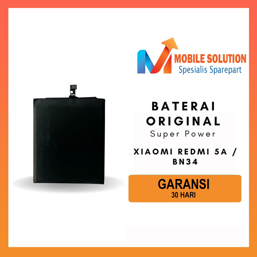 Grosir Baterai Xiaomi Redmi 5a / Baterai BN34 Super Power Garansi 1 Bulan + Packing