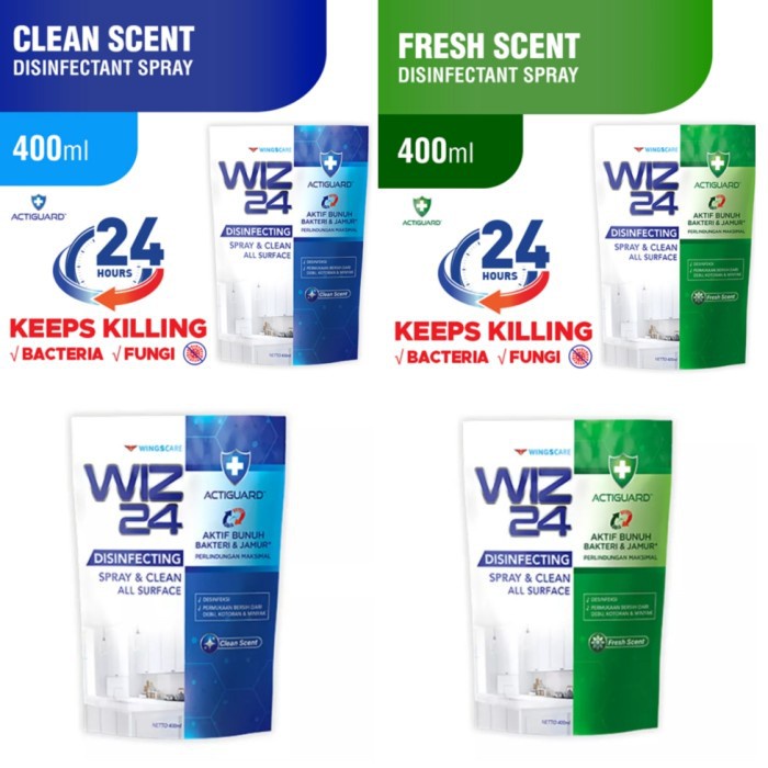 WIZ24 DISINFECTANT REFILL 400ML / WIZ DISINFECTANT REFILL 400 ML