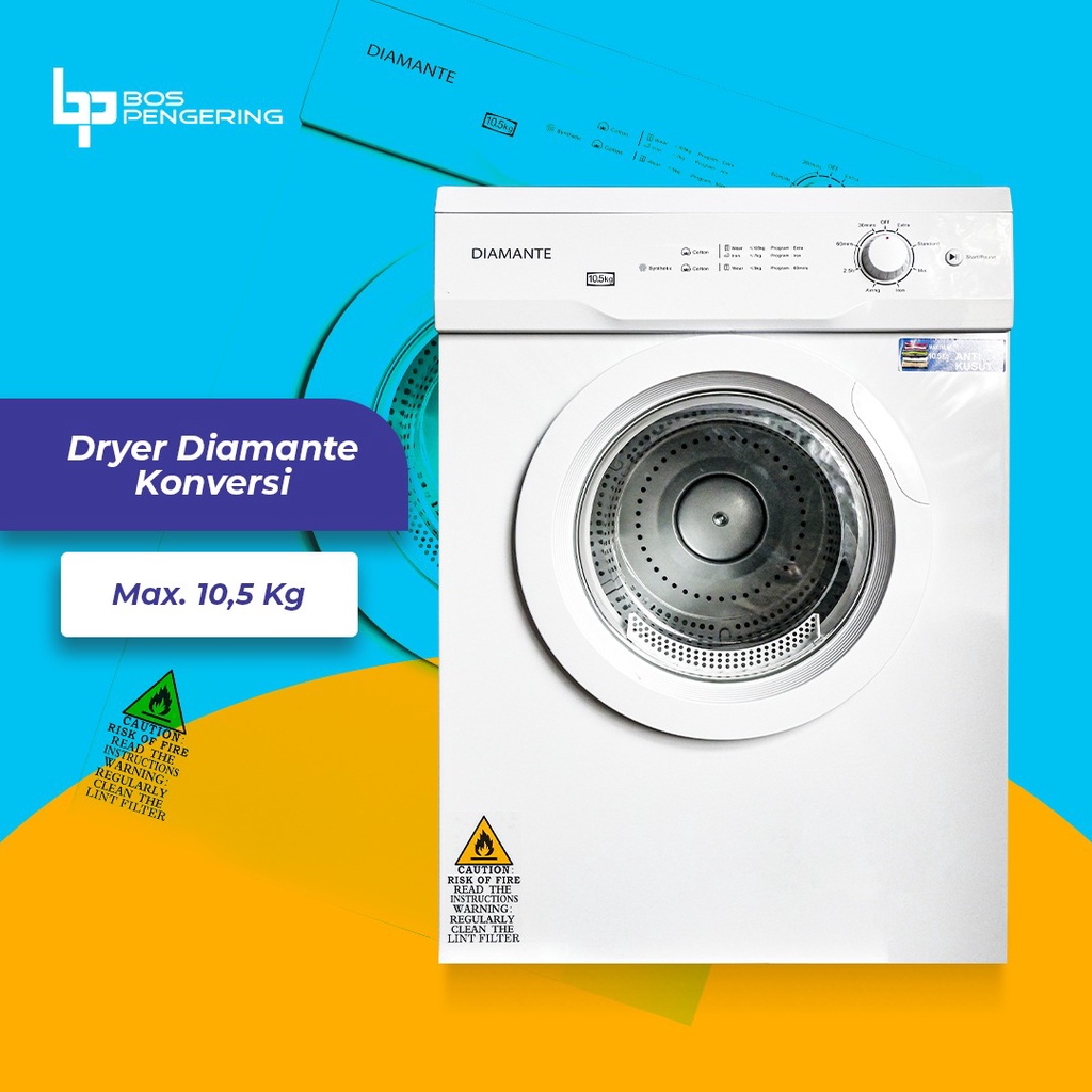 Mesin Pengering Laundry Dryer Diamante Analog Konversi Gas Diamante 10.5 kg Murah Terpercaya