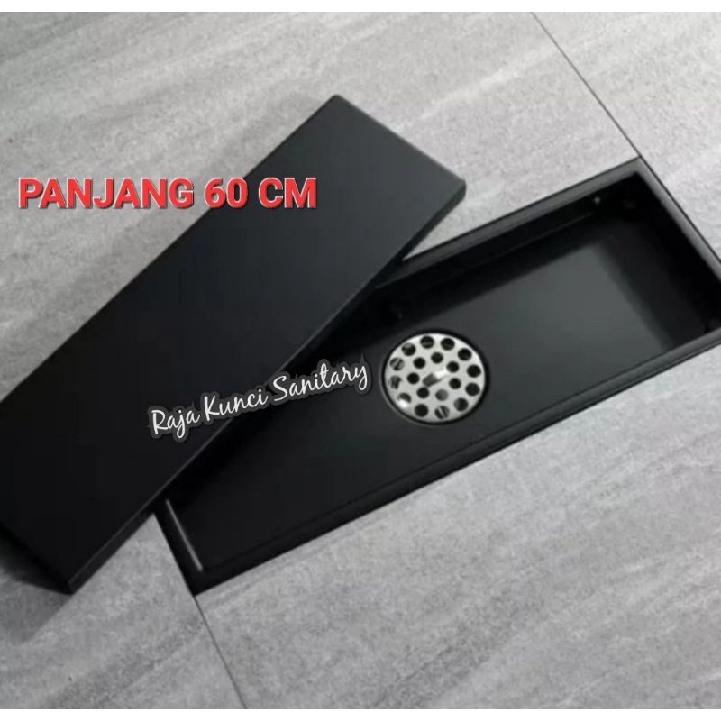 Smart Floor Drain Stainless SUS 304 Hitam Black/Tile Insert Panjang 60 Cm Hitam Black Stainless PROMO