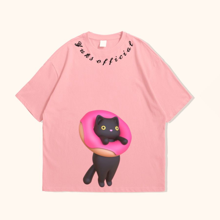 YUKS OVERSIZED TSHIRT DONAT CAT KAOS OVERSIZE