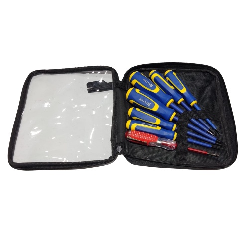 Obeng Listrik Set 7PCS Bleter Obeng Plus Minus Include Tespen