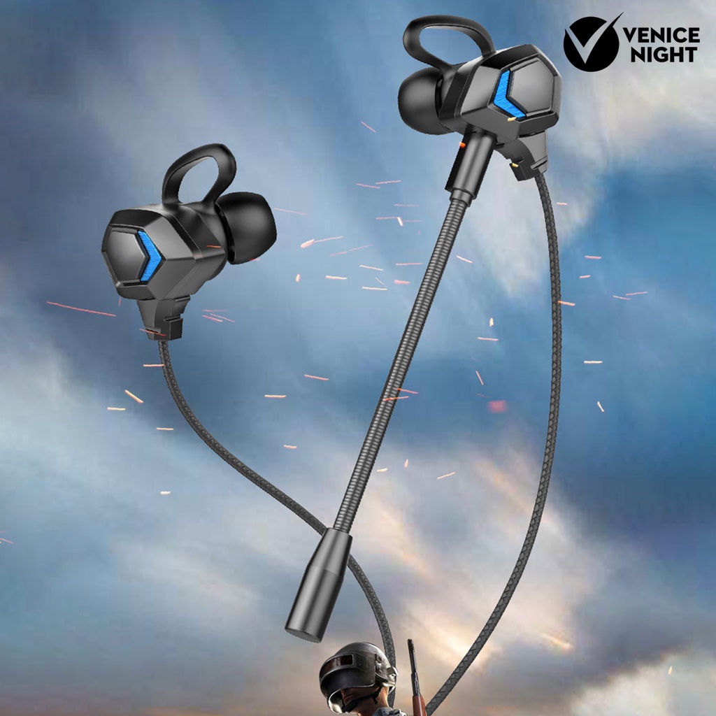 (VNEP) (Berkabel) Universal In-ear Gaming Earphone E-sports Karaoke Earplugs dengan Mikrofon