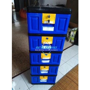 

Lemari Plastik Napolly 5 Susun Laci Biru stock ready
