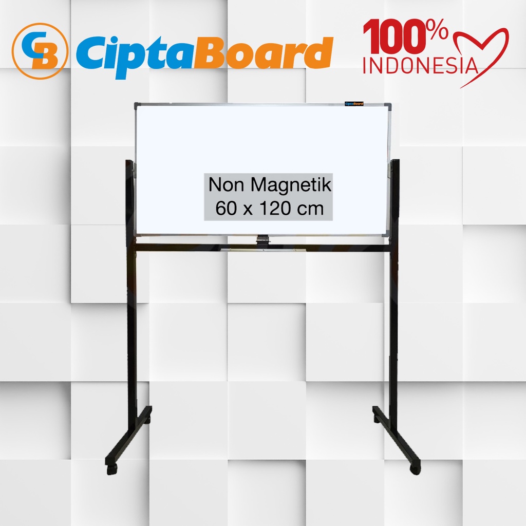 

Whiteboard / Papan tulis / Papan board / Mading / Whiteboard Stand Singleface Non Magnet 60 x120 cm