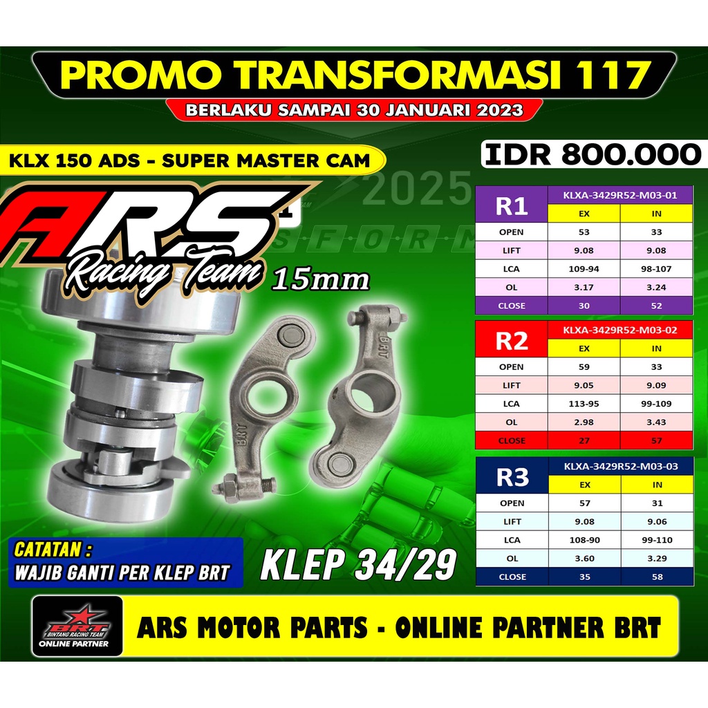 NOKEN AS KLX 150 ADS & RRA KLEP 34/29 R1 R2 R3