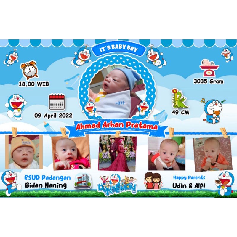 Biodata Bayi TANPA PIGURA Ukuran 30x45 cm (12RS)