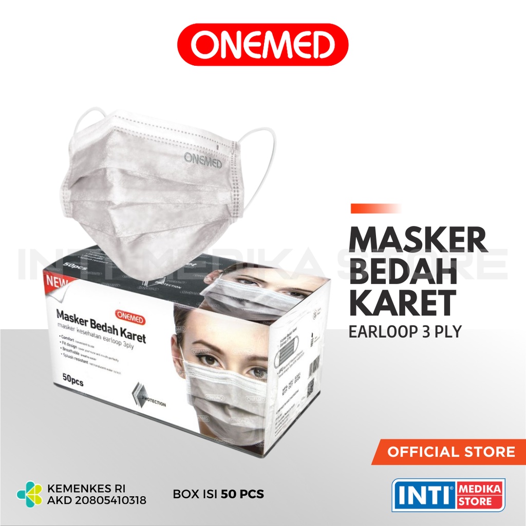 Jual Onemed Masker Ply Earloop Surgical Mask Medis One Med