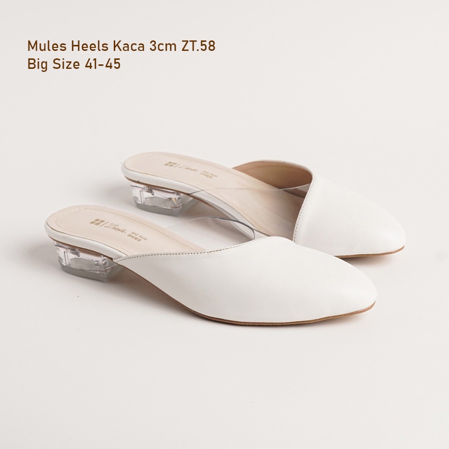 Bustong Wanita Pesta Kondangan Ukuran Besar 41,42,43,44,45 / Sendal Wanita Hak Kaca jumbo ,45