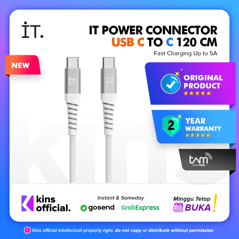 IT. PC-USB C to C Cable 1,2 m -White