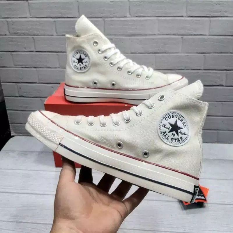 SEPATU IMPORT CONVERSE 70S HIGH WHITE PUTIH PREMIUM QUALITY VIETNAM SNEAKERS PRIA WANITA CEWEK COWOK KADO HADIAH BERKUALITAS TERJANGKAU AWET