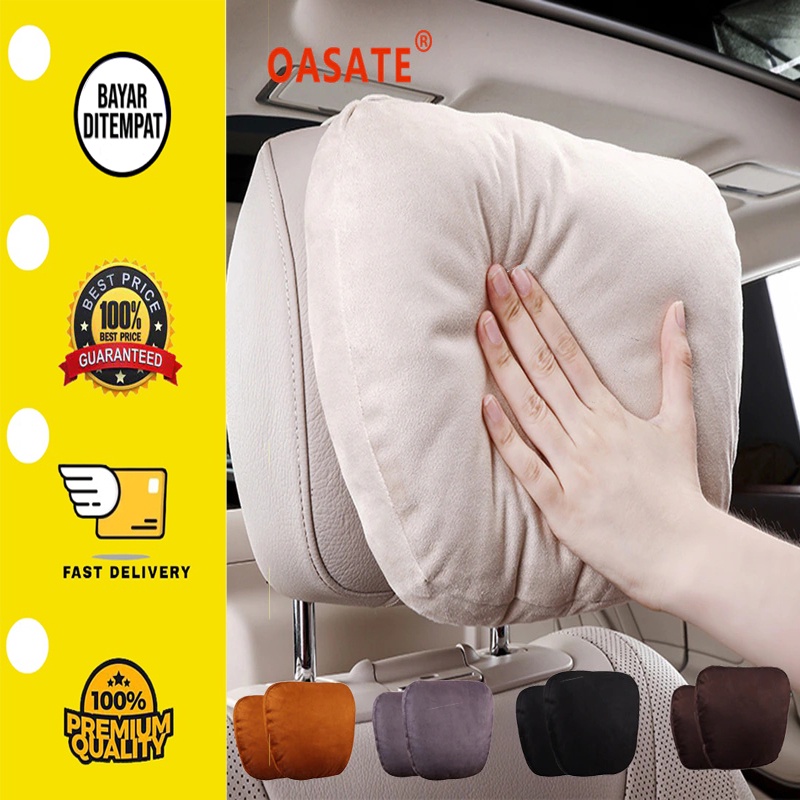 OASATE Bantal Leher Kursi Mobil Travel Pillow Ergonomis Neck Pillow Headrest