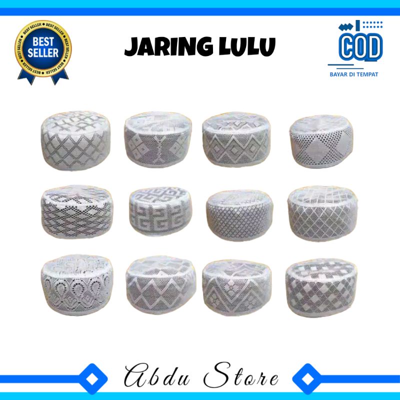 Peci Jaring Lulu Al Bukhari  murah , Kopiah jaring tipis , Peci LULU ORIGINAL , Peci Haji Lulu , Kop