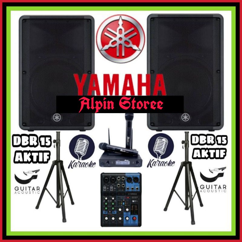 Jual Paket Speaker YAMAHA DBR 15 Aktif Mixer Mg 06 Xu Mic Full Set Yamaha Shopee Indonesia