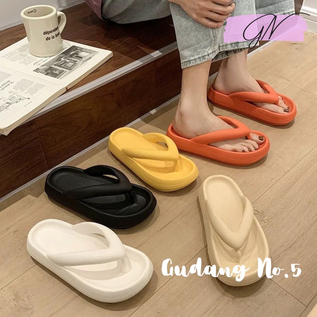 GN-2558 Sandal Jepit Jelly Wanita Empuk Import Balens EVA Rubber