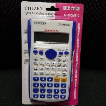 KALKULATOR scientific CITIZEN CT-350MS calculator ilmiah sekolah sin cos tan 2 line display pink biru hijau