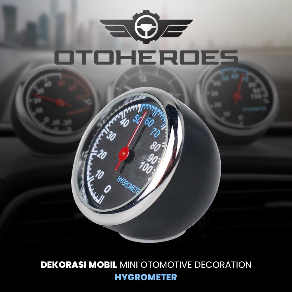 Dekorasi Mobil Hygrometer Mini Otomotif Decoration - Q194 - OMRS9UBK Black