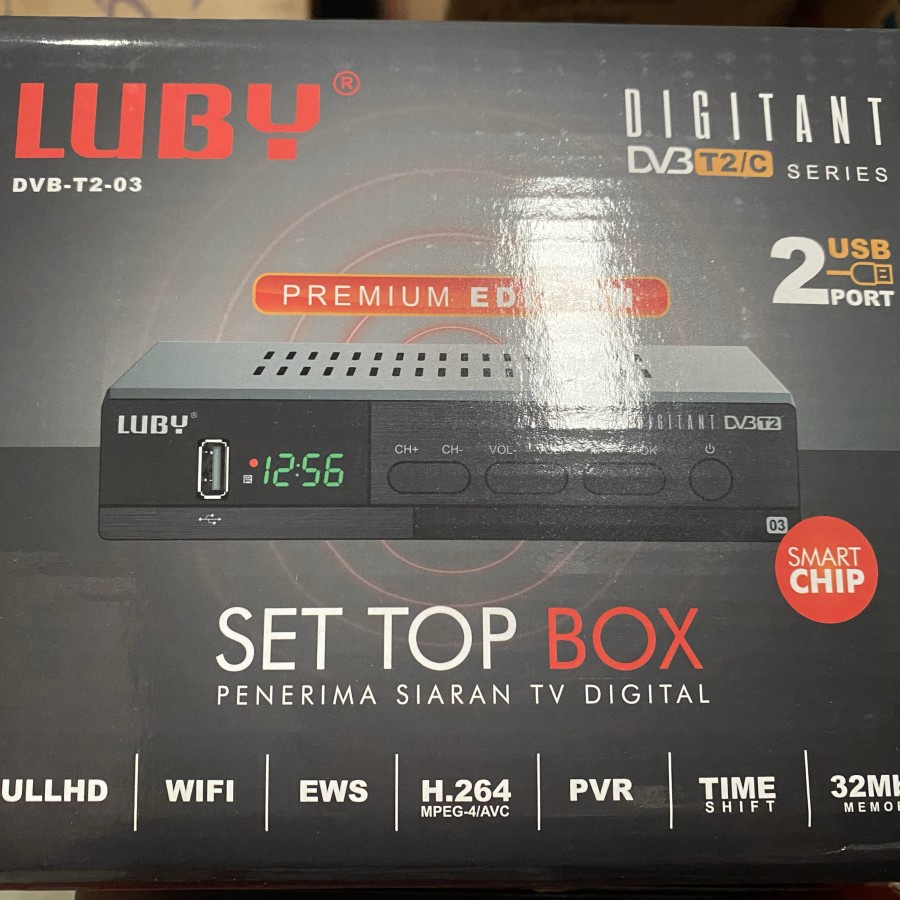 Luby Set Top Box Luby Merah DVB T2 Receiver TV STB Digital DVB T2-03 Dual USB