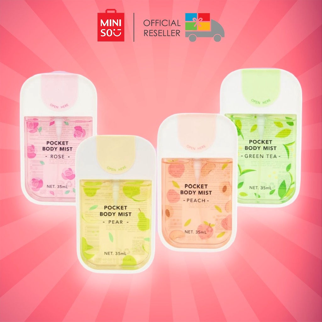 Miniso Pocket Body Mist 35ml / Green Tea / Pear / Peach / Rose