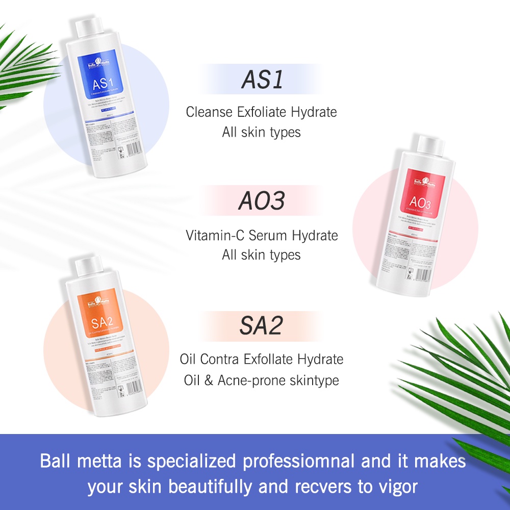 400ML Cairan Hydra Serum Hydra peel AS1 AO3 SA2 Oxygen spray Aqua Dermabrasion Serum Hydra Aqua Dermabrasion Oxygen Peel Hydro Aqua Peel Original 3Pcs