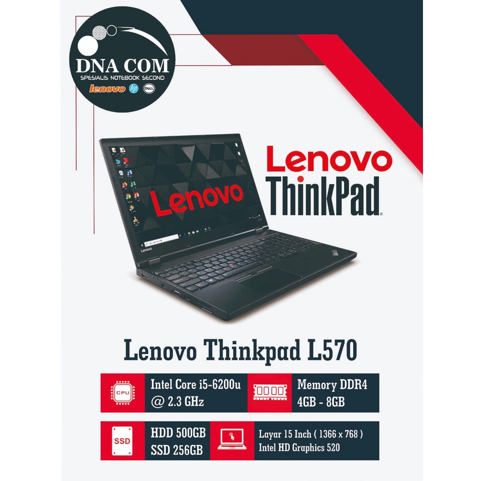 Lenovo Thinkpad L570 i5 Gen 6 | 8GB | SSD 256GB | Murah / Berkualitas / Bergaransi