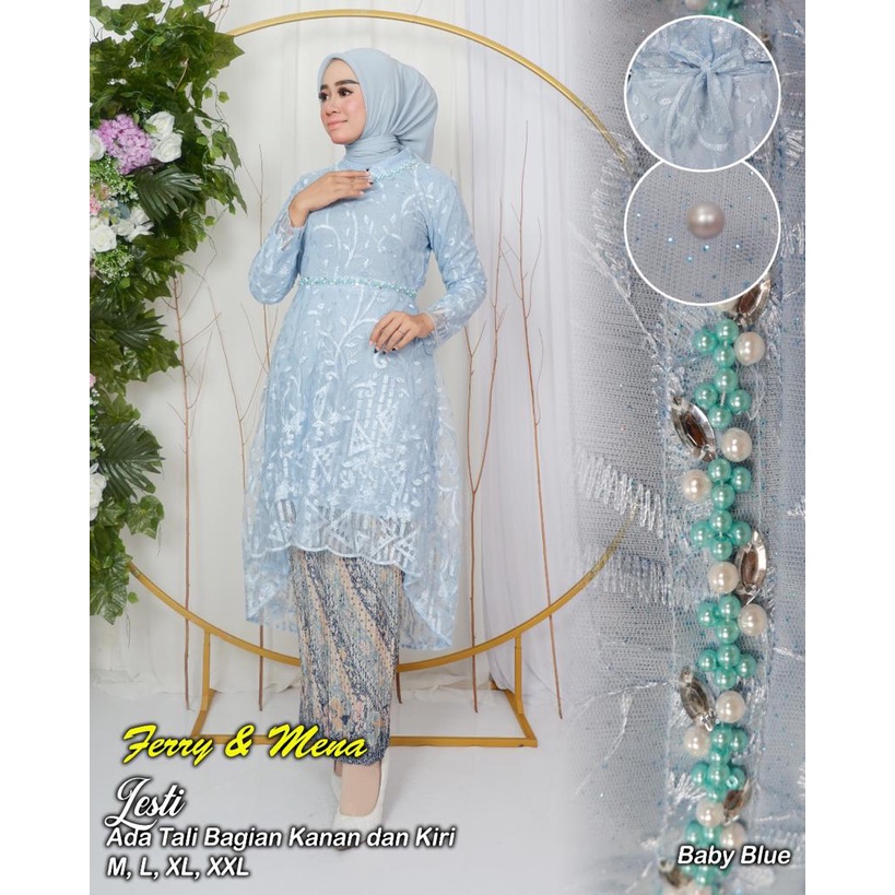 Permata Olshop / Kebaya Tunik Lesty Tulle Bordir Payet Mewah / Kebaya Modern Wisuda / Kebaya Kondangan / Kebaya Wisuda / Kebaya Lamaran