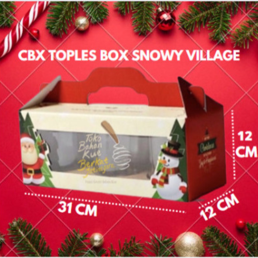 BOX TOPLES KUE KERING NATAL / CBX TOPLES SNOWY VILLAGE ISI 1 PCS