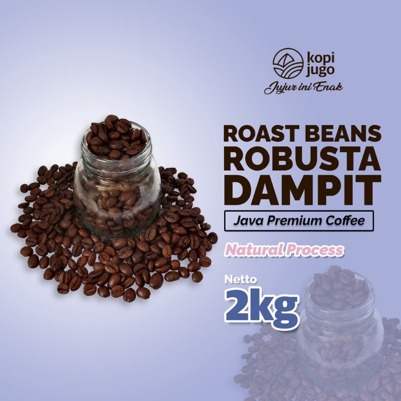 

KOPI JUGO Roasted Bean Kopi Robusta Dampit 2kg Grade 1 / Biji Kopi Asli Kopi Robusta Jawa Ground Coffee Roast Bean Java Coffee | Oleh-oleh Kota Malang Batu