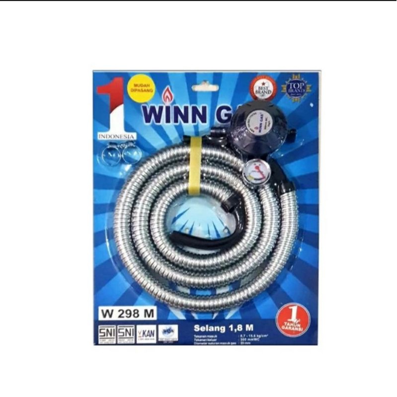 selang gas regurator paket winn gas W298 meter