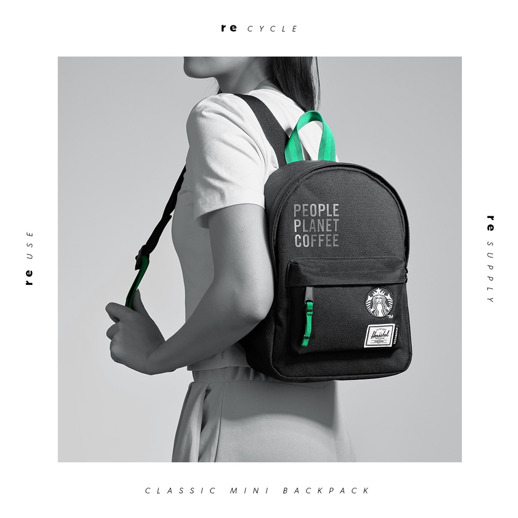 Starbucks x Herschel Classic Mini Backpack Tas Ransel Kecil Sekolah Unisex 9L School Bag