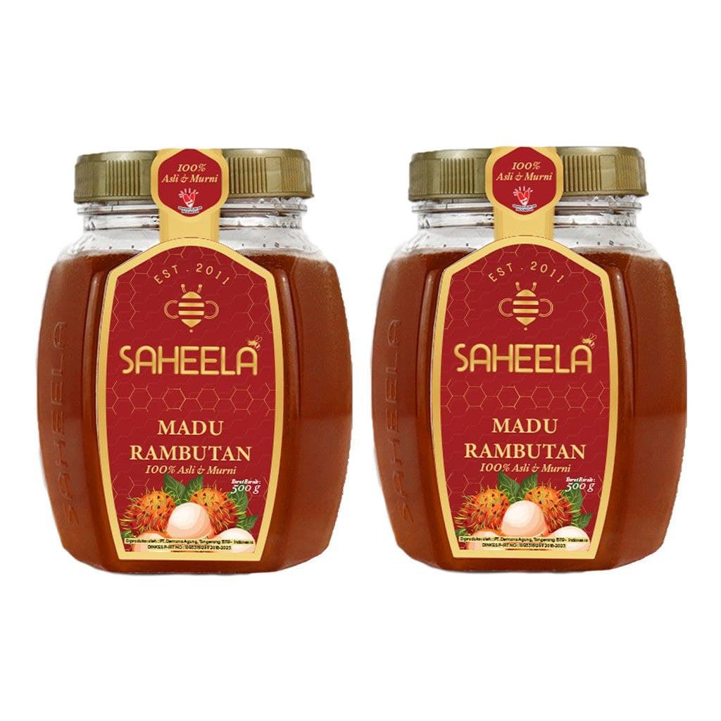 

Saheela Madu Murni 2pcs [Rambutan] 500gr [Paket Sidak] |100% Madu Murni Asli | 100% Murni Tanpa Campuran Apapun