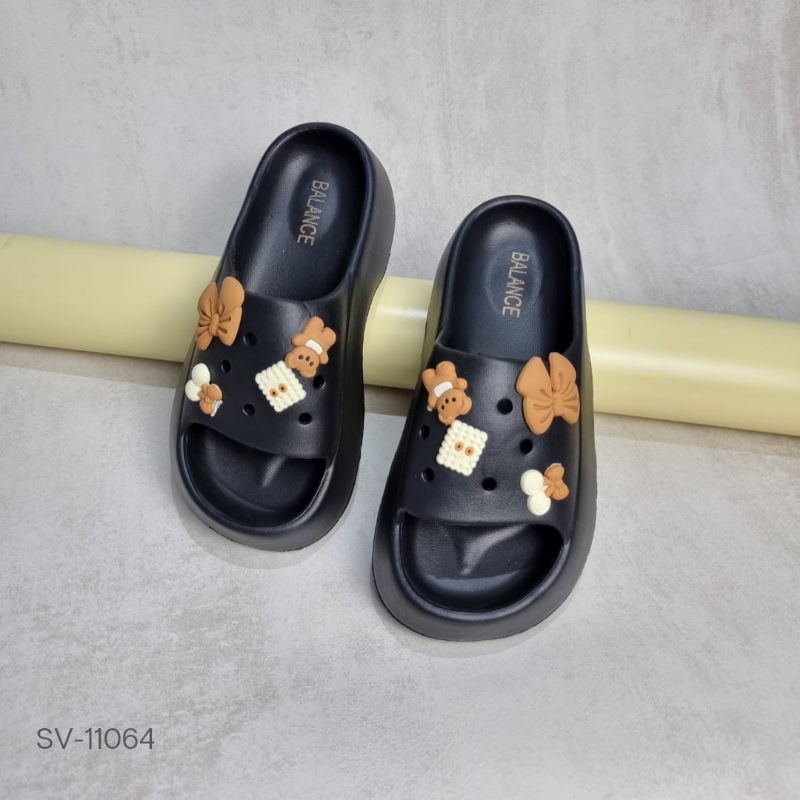 Medan Termurah Best seller Sandal wedges kekinian cute bear sendal fuji wedges import