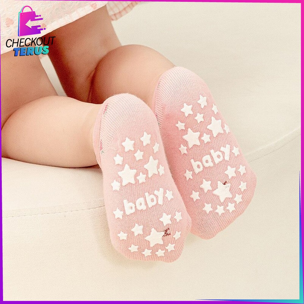 CT P91 Kaos Kaki Anak Anti Slip Ankle Bayi Anti Tergelincir Baby Socks Anti Slip Dengan Strap Kaos Kaki Karakter Kartun Hewan