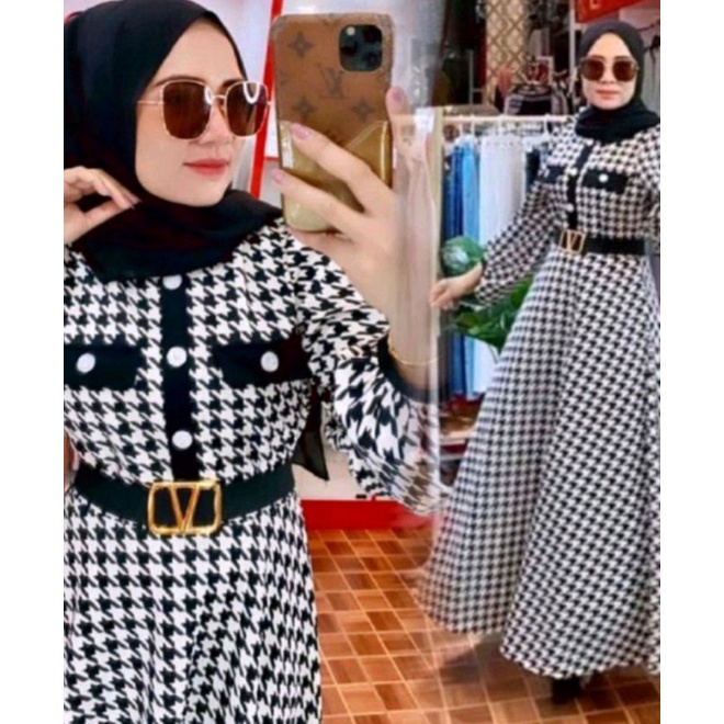 EXTU ORI SCUBA IMPORT nindy aruna nabila midi dress belt / uptodatefemale