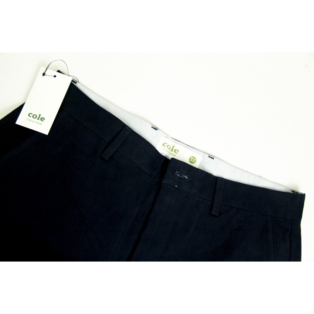 Celana Chino Panjang Pria COLE Doff Navy Slimfit Bahan Non Stretch - Navy (L)  | 100% Original Brand