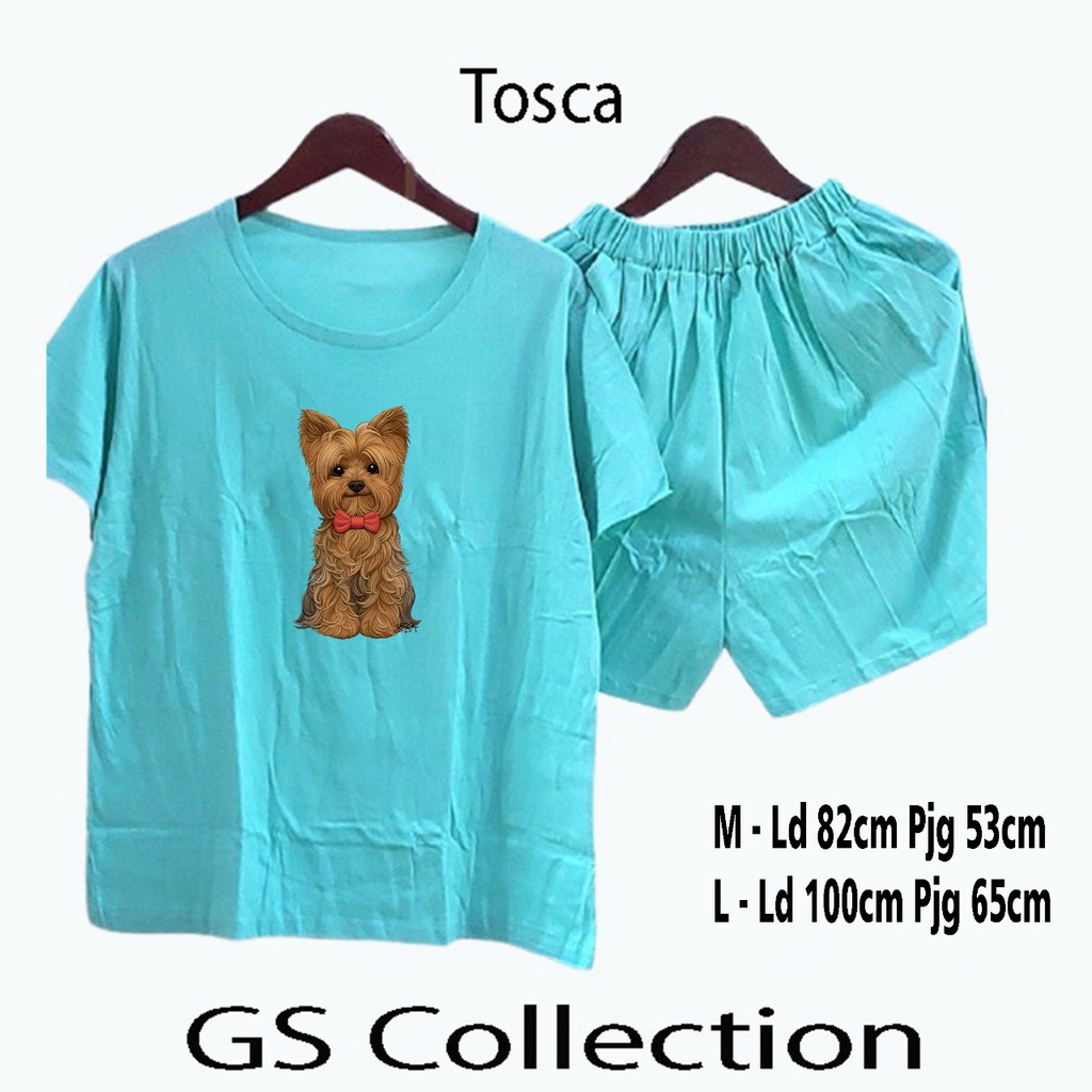 GSC - Setelan Dog Potraits / Set wanita cute top dog lover