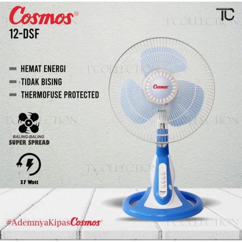 COSMOS Kipas Angin Cosmos Deskfan 12 in DSF Twino (2in1 meja/dinding)