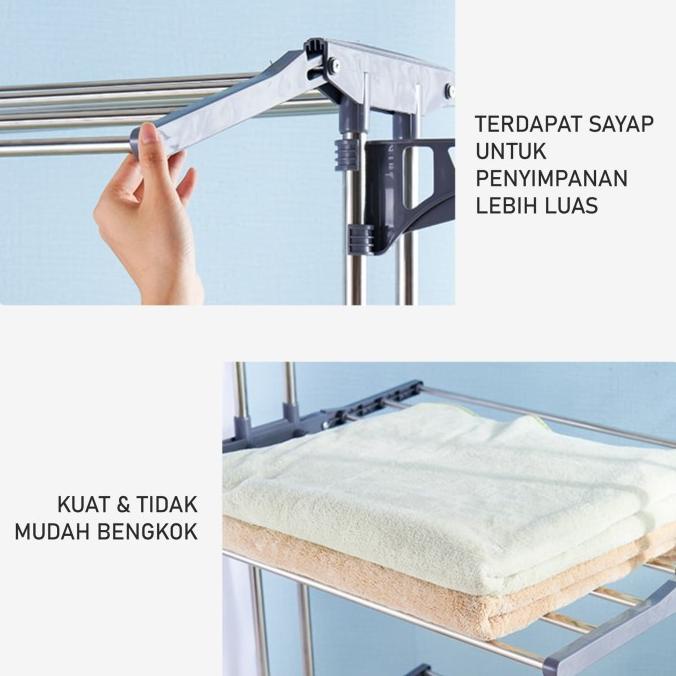Rak Jemuran Baju Rak Jemuran Portable Rak Gantungan Baju Serbaguna