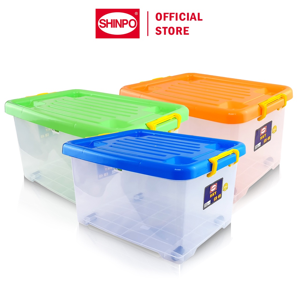 Jual Shinpo Kontainer Plastik Dengan Roda Sky Container Box Kotak Penyimpanan Spo Sip 111 Cb 45 8086