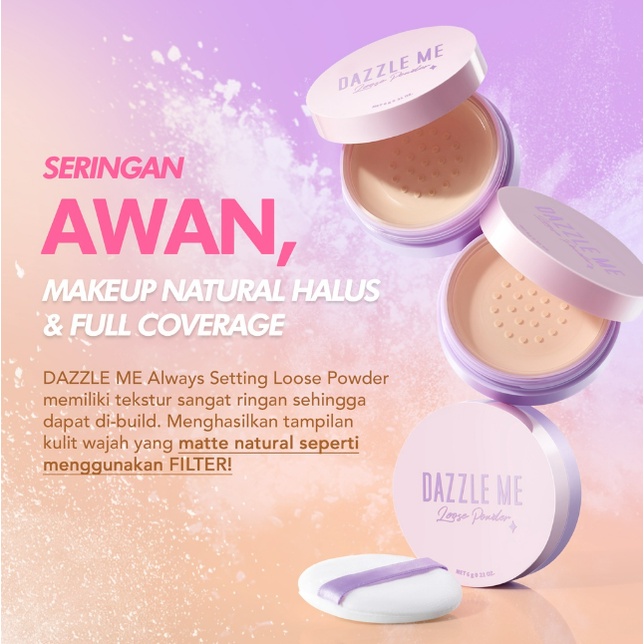 [FREE GIFT] DAZZLE ME Muse Pressed Foundation - Always Setting Loose Powder / Bedak Tabur &amp; Padat