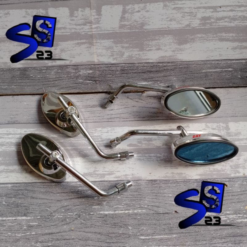 spion oval kaca bening dan biru variasi semua motor cb gl MP Megapro Tiger Supra karisma c70 Vixion 