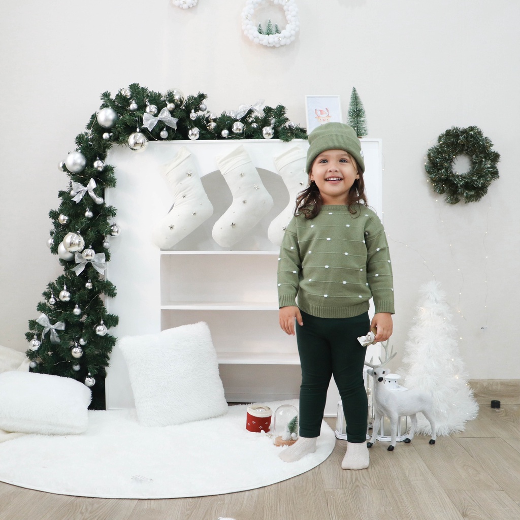 Nice Kids - Knit Sweater Baby Winter Snowy Unisex Baju Hangat Rajut Bayi Anak (6-12 Bulan - 4 Tahun)