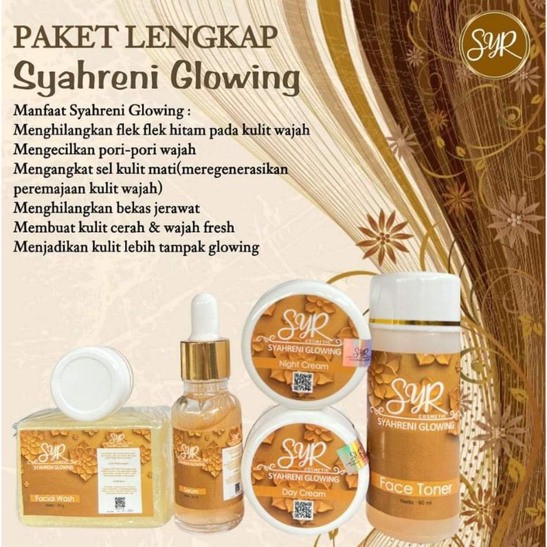 BISA COD BPOM PAKET LENGKAP SYAHRENI GLOWING SET SYR ORI SYAHRAENI KRIM SIANG MALAM BEDAK SKINCARE  