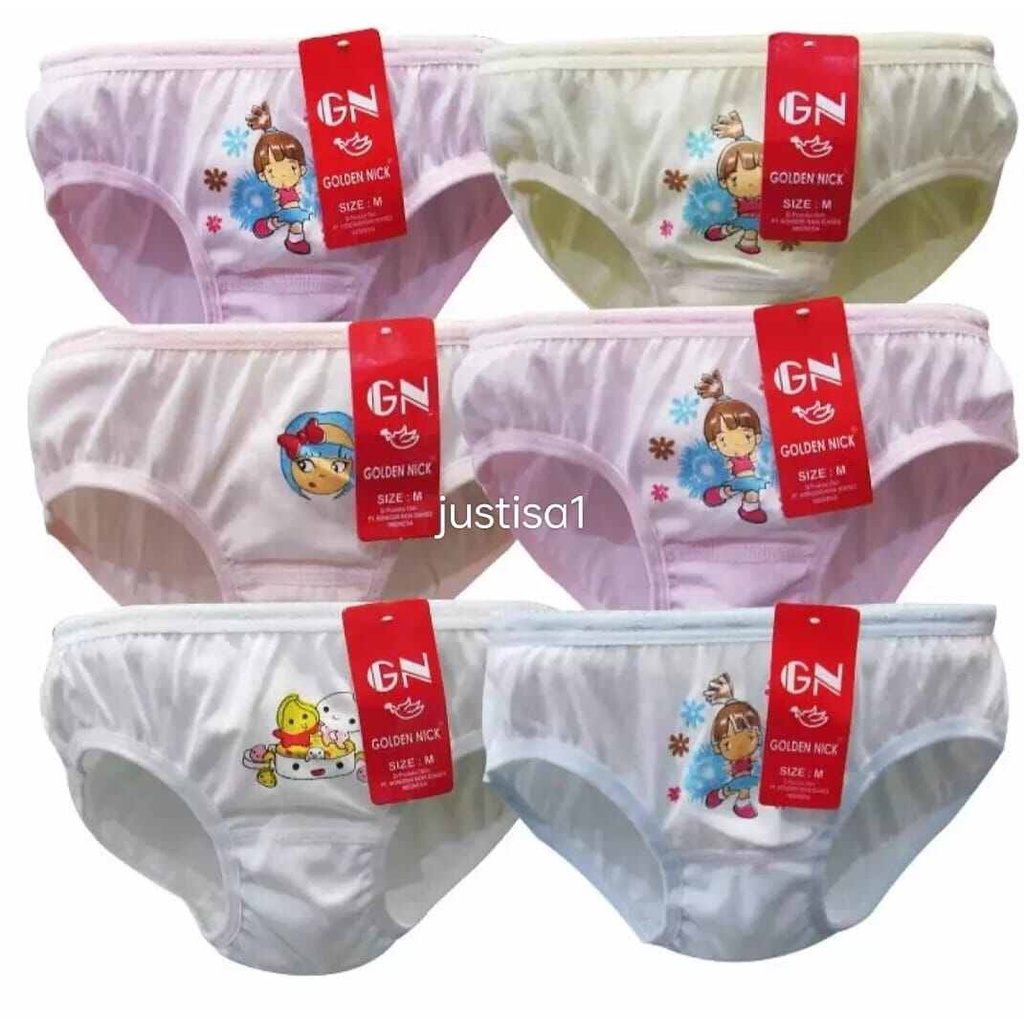 GN TERMURAH..! 6 PCS CELANA DALAM ANAK PEREMPUAN GOLDEN NICK USIA 2 TAHUN - 8 TAHUN