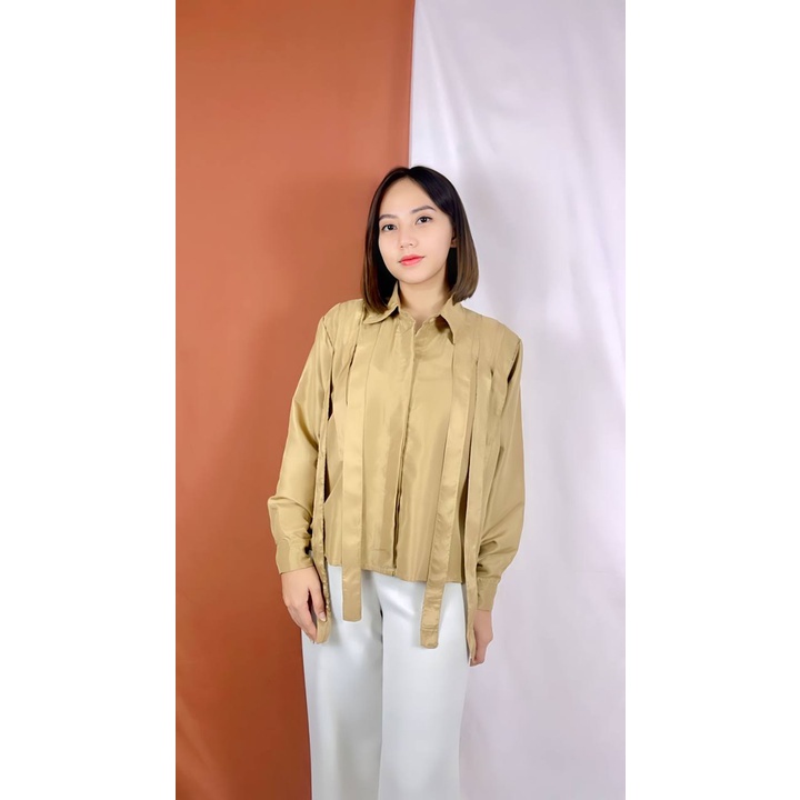 Tq88indonesia Fashion Blouse Wanita Lengan Panjang Terbaru /  BINA SHIRT / Baju Atasan Cewek / Blus / Pakaian Casual Cewek