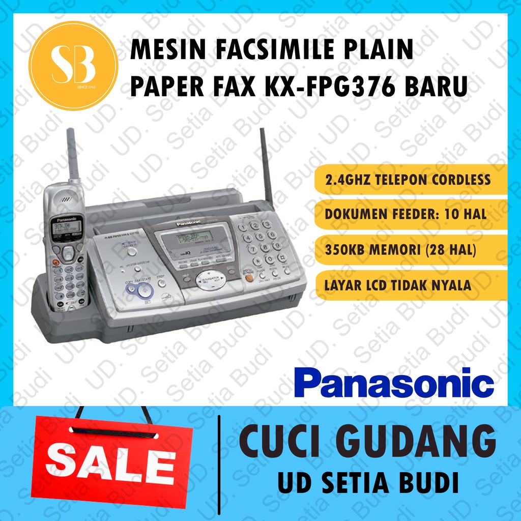 Mesin Facsimile Kertas HVS / Plain Paper Fax Panasonic KX-FPG376 Baru Gres