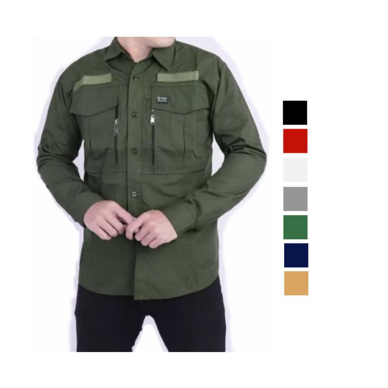 kemeja Tactical w Tac lengan panjang pria