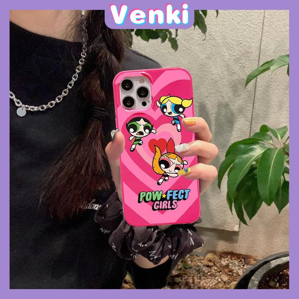 Case iPhone 14 Pro Max TPU Soft Case Cartoon Cute Powerpuff Girls Glossy Pink Candy Case Camera Protection Shockproof For iPhone 14 13 12 11 Plus Pro Max 7 Plus X XR