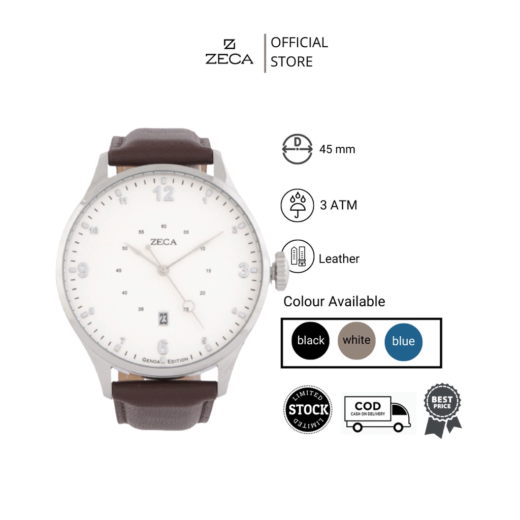 Zeca  Jam Tangan Pria Leather Analog Original 2016MB series