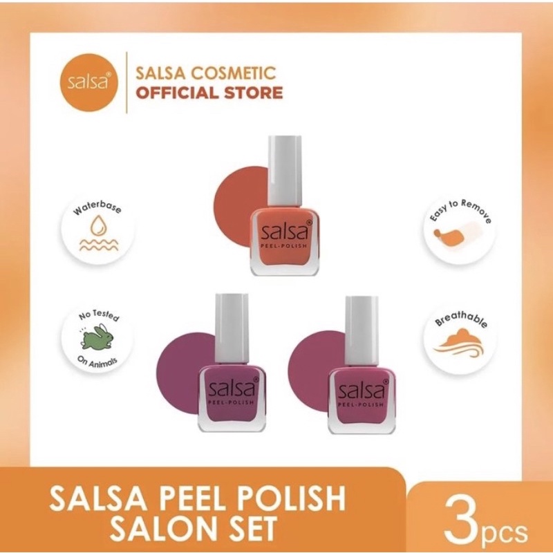 KUTEK PEEL OFF SALSA/KUTEK HIJAB SALSA/Salsa Peel Polish | Kutek Peel Off Salsa (satu set isi 3pcs)